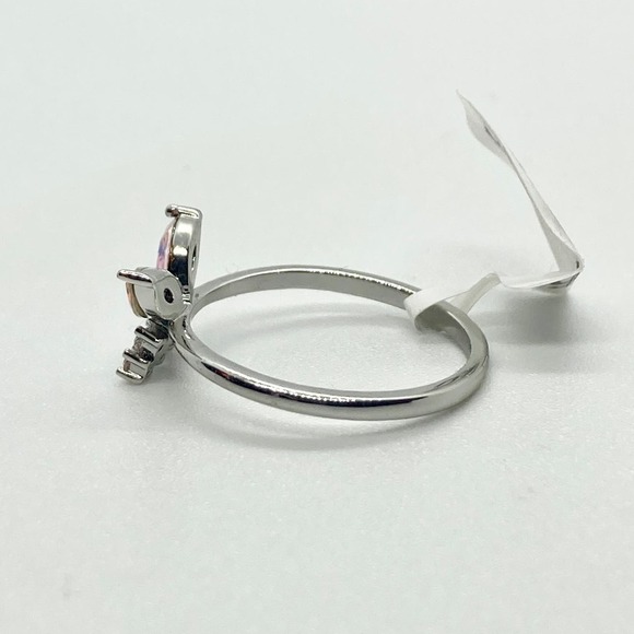 Size 7 Rainbow Silver Tone Butterfly Ring - Picture 4 of 10
